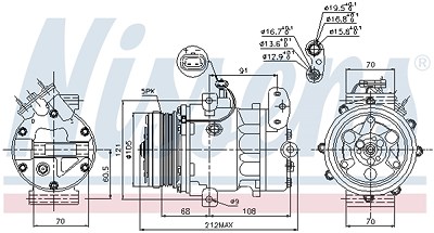 Nissens Kompressor, Klimaanlage [Hersteller-Nr. 89037] für Opel von NISSENS