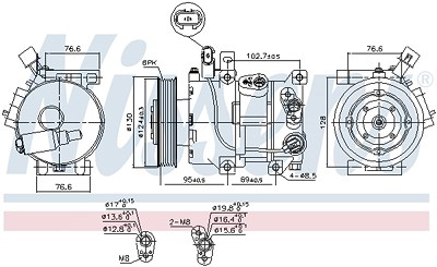 Nissens Kompressor, Klimaanlage [Hersteller-Nr. 890425] für Hyundai von NISSENS