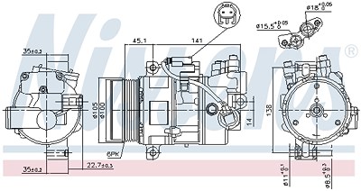 Nissens Kompressor, Klimaanlage [Hersteller-Nr. 89043] für BMW von NISSENS