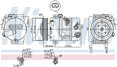 Nissens Kompressor, Klimaanlage [Hersteller-Nr. 890578] für Kia von NISSENS