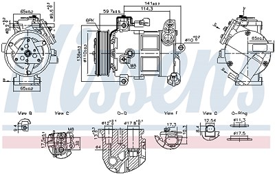 Nissens Kompressor, Klimaanlage [Hersteller-Nr. 890596] für Fiat, Jeep von NISSENS