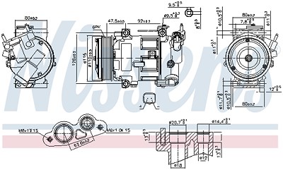 Nissens Kompressor, Klimaanlage [Hersteller-Nr. 890606] für Citroën, Ds, Peugeot von NISSENS