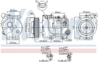 Nissens Kompressor, Klimaanlage [Hersteller-Nr. 890651] für Hyundai, Kia von NISSENS