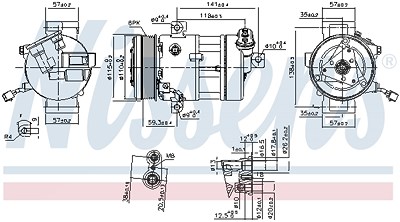 Nissens Kompressor, Klimaanlage [Hersteller-Nr. 890667] für Fiat, Lancia von NISSENS