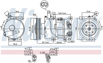 Nissens Kompressor, Klimaanlage [Hersteller-Nr. 890689] für Hyundai, Kia von NISSENS