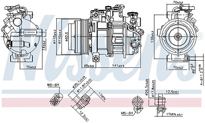 Nissens Kompressor, Klimaanlage [Hersteller-Nr. 890717] für Mercedes-Benz von NISSENS