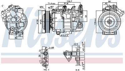 Nissens Kompressor, Klimaanlage [Hersteller-Nr. 890763] für Nissan, Renault von NISSENS