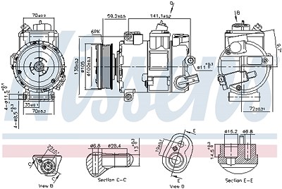 Nissens Kompressor, Klimaanlage [Hersteller-Nr. 890773] für VW von NISSENS