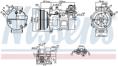 Nissens Kompressor, Klimaanlage [Hersteller-Nr. 890776] für Volvo von NISSENS