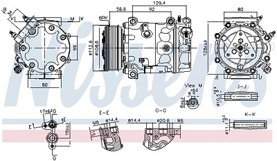 Nissens Kompressor, Klimaanlage [Hersteller-Nr. 890780] für Peugeot, Citroën von NISSENS