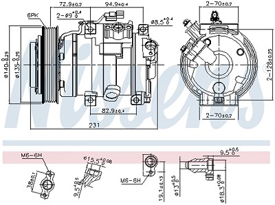 Nissens Kompressor, Klimaanlage [Hersteller-Nr. 890882] für Honda von NISSENS