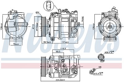 Nissens Kompressor, Klimaanlage [Hersteller-Nr. 89091] für Audi, VW von NISSENS