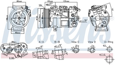 Nissens Kompressor, Klimaanlage [Hersteller-Nr. 891017] für Nissan, Renault von NISSENS