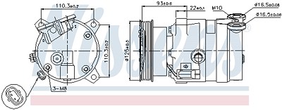 Nissens Kompressor, Klimaanlage [Hersteller-Nr. 89106] für Opel von NISSENS