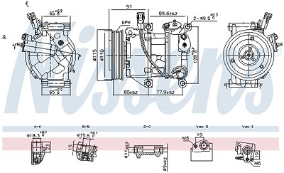 Nissens Kompressor, Klimaanlage [Hersteller-Nr. 891114] für Toyota von NISSENS