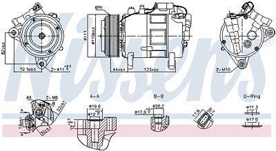 Nissens Kompressor, Klimaanlage [Hersteller-Nr. 891148] für BMW, Mini von NISSENS