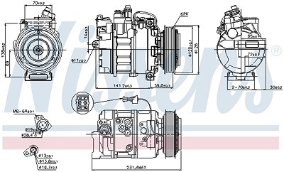 Nissens Kompressor, Klimaanlage [Hersteller-Nr. 89208] für Saab von NISSENS