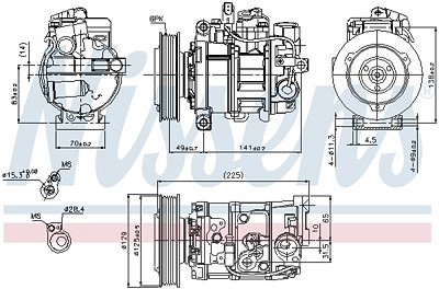 Nissens Kompressor, Klimaanlage [Hersteller-Nr. 89209] für Audi von NISSENS