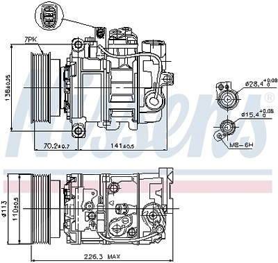 Nissens Kompressor, Klimaanlage [Hersteller-Nr. 89237] für Audi, VW von NISSENS