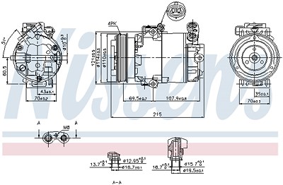 Nissens Kompressor, Klimaanlage [Hersteller-Nr. 89333] für Opel von NISSENS