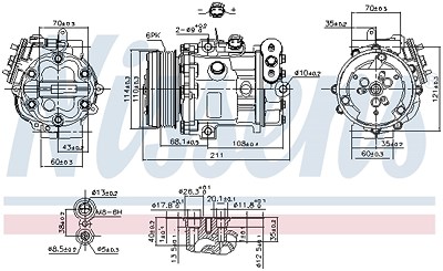 Nissens Kompressor, Klimaanlage [Hersteller-Nr. 89503] für Abarth, Alfa Romeo, Fiat, Lancia, Opel von NISSENS