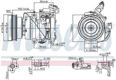 Nissens Kompressor, Klimaanlage [Hersteller-Nr. 89576] für Toyota von NISSENS