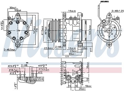 Nissens Kompressor, Klimaanlage [Hersteller-Nr. 89691] für Fiat von NISSENS