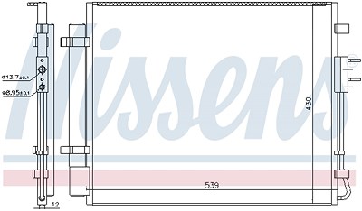 Nissens Kondensator, Klimaanlage [Hersteller-Nr. 940727] für Kia von NISSENS