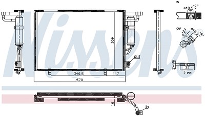 Nissens Kondensator, Klimaanlage [Hersteller-Nr. 940983] für Ford von NISSENS