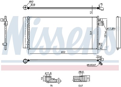 Nissens Kondensator, Klimaanlage [Hersteller-Nr. 941242] für BMW von NISSENS