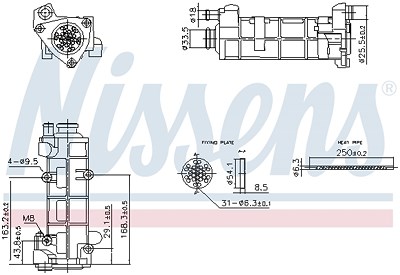 Nissens Kühler, Abgasrückführung [Hersteller-Nr. 989458] für Citroën, Iveco von NISSENS