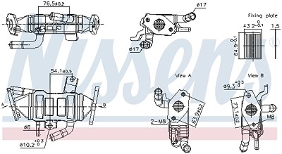 Nissens Kühler, Abgasrückführung [Hersteller-Nr. 989488] für Suzuki, Toyota von NISSENS