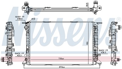 Nissens Kühler, Motorkühlung [Hersteller-Nr. 606466] für Porsche von NISSENS