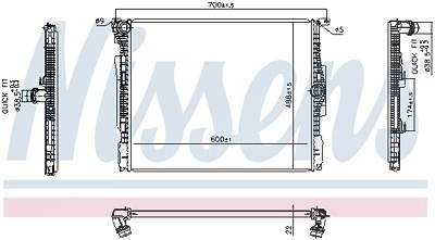 Nissens Kühler, Motorkühlung [Hersteller-Nr. 606513] für BMW von NISSENS