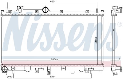 Nissens Kühler, Motorkühlung [Hersteller-Nr. 606532] für Subaru von NISSENS