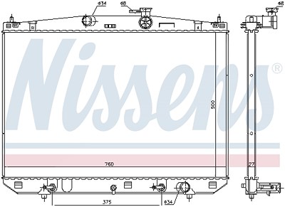 Nissens Kühler, Motorkühlung [Hersteller-Nr. 606544] für Lexus von NISSENS