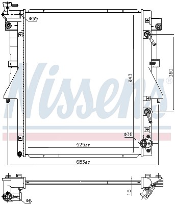 Nissens Kühler, Motorkühlung [Hersteller-Nr. 606548] für Fiat, Mitsubishi von NISSENS