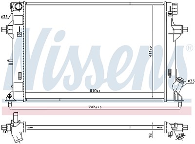 Nissens Kühler, Motorkühlung [Hersteller-Nr. 606552] für Hyundai von NISSENS