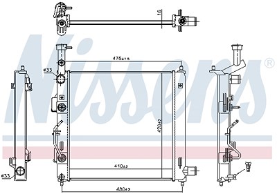 Nissens Kühler, Motorkühlung [Hersteller-Nr. 606866] für Kia von NISSENS