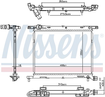 Nissens Kühler, Motorkühlung [Hersteller-Nr. 607029] für Fiat, Lancia von NISSENS