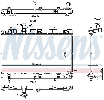 Nissens Kühler, Motorkühlung [Hersteller-Nr. 607106] für Toyota von NISSENS