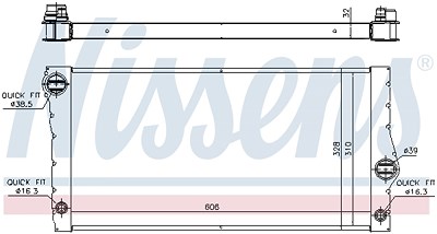 Nissens Kühler, Motorkühlung [Hersteller-Nr. 60828] für BMW von NISSENS