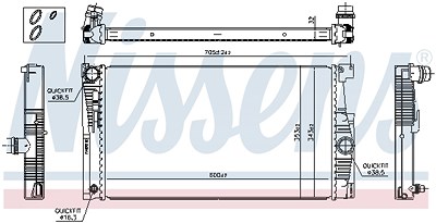 Nissens Kühler, Motorkühlung [Hersteller-Nr. 60842] für BMW von NISSENS