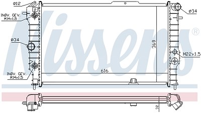 Nissens Kühler, Motorkühlung [Hersteller-Nr. 630641] für Opel von NISSENS