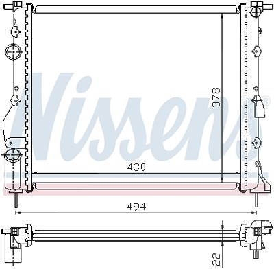 Nissens Kühler, Motorkühlung [Hersteller-Nr. 63884] für Nissan, Renault von NISSENS