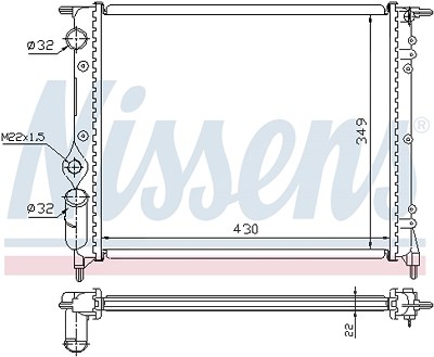 Nissens Kühler, Motorkühlung [Hersteller-Nr. 63924] für Renault von NISSENS