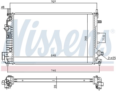 Nissens Kühler, Motorkühlung [Hersteller-Nr. 640302] für Saab von NISSENS