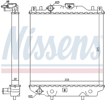 Nissens Kühler, Motorkühlung [Hersteller-Nr. 64174A] für Gm Korea, Suzuki von NISSENS