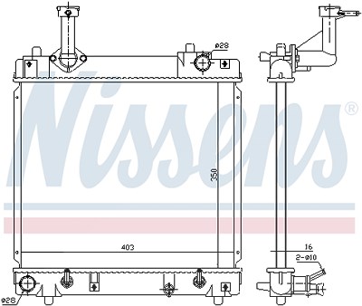 Nissens Kühler, Motorkühlung [Hersteller-Nr. 641762] für Nissan, Suzuki von NISSENS