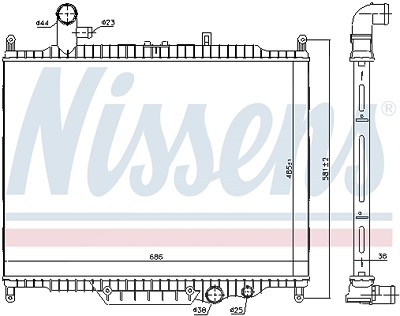 Nissens Kühler, Motorkühlung [Hersteller-Nr. 64332] für Land Rover von NISSENS